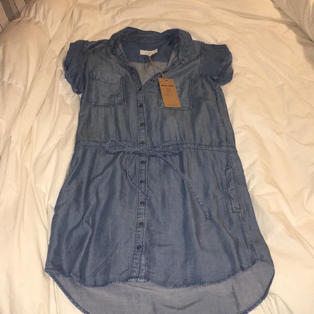 Brand new jean dress with pockets
